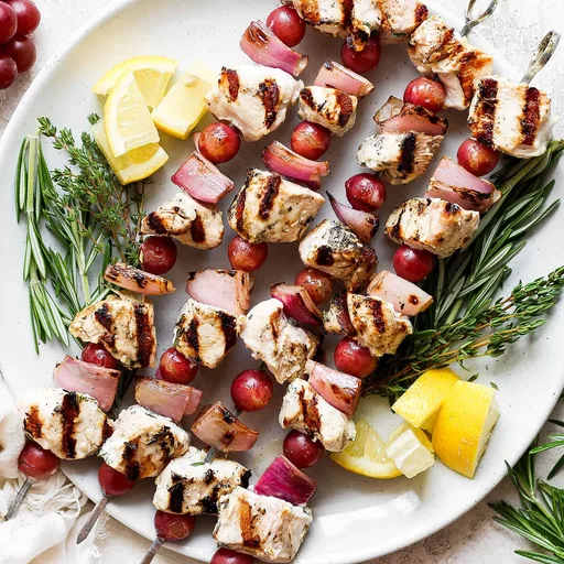 Chicken Kabobs with Grapes