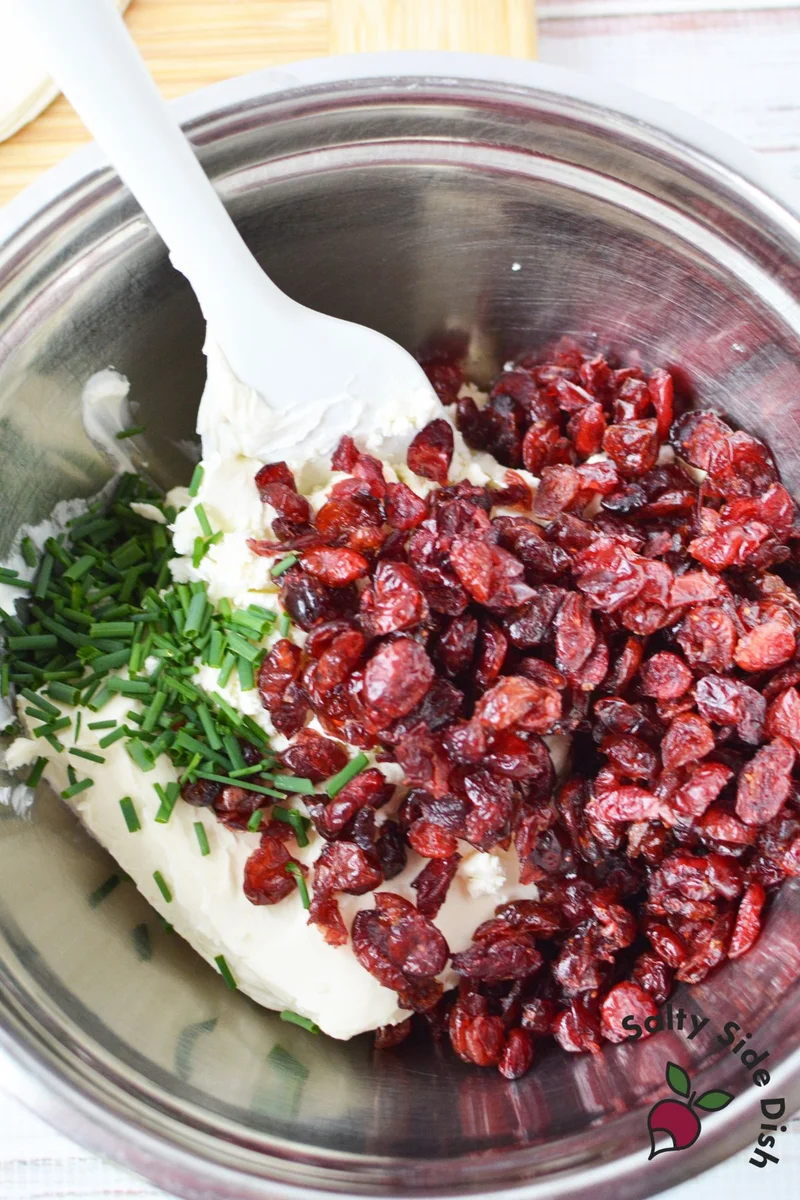 Cranberry Pinwheels with Cream Cheese and Feta