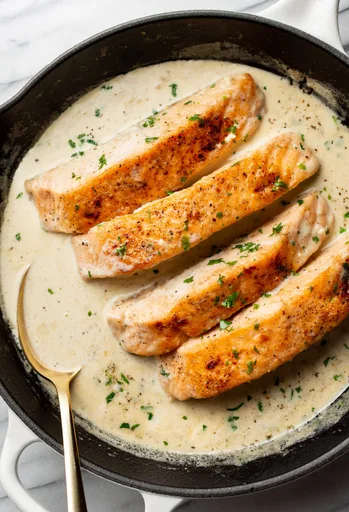 Salmón Cremoso al Ajo