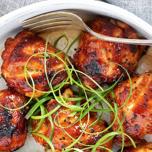 Muslos de pollo a la miel y soja