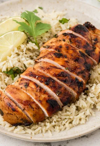 Pollo a la Parrilla Marinado con Miel, Lima y Cilantro