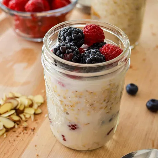 Receta de avena cortada en acero reposada