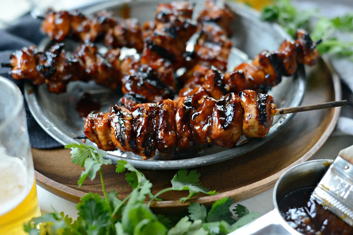 Grilled Sticky Sweet Chicken Skewers