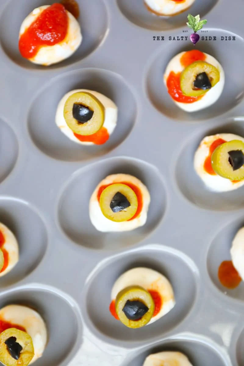 Mozzarella Eyeballs | Halloween Appetizer Tray