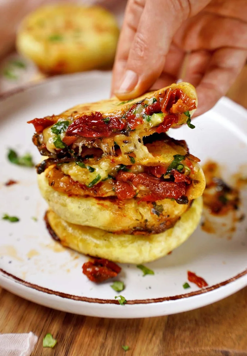 Stuffed Flatbread Without Yeast