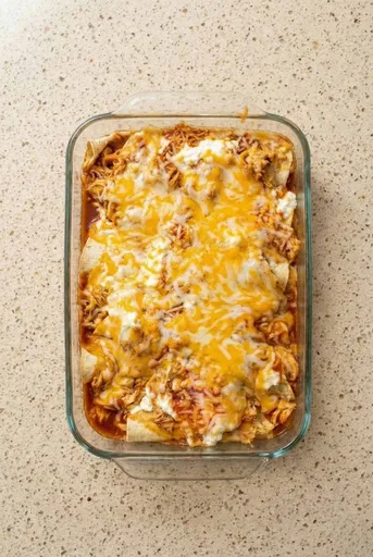 Enchiladas de pollo con requesón