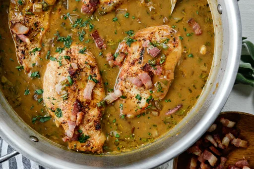 Herby Apple Cider Bacon Chicken