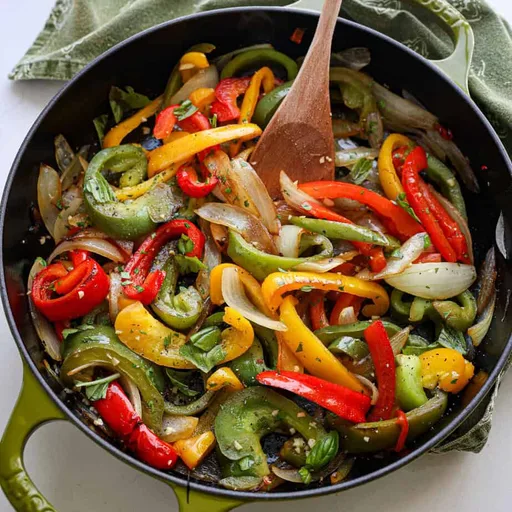 Pimientos y Cebollas Salteados