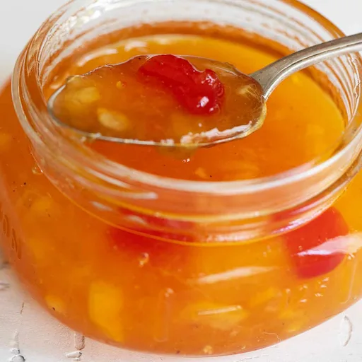 Peach Orange and Maraschino Cherry Marmalade