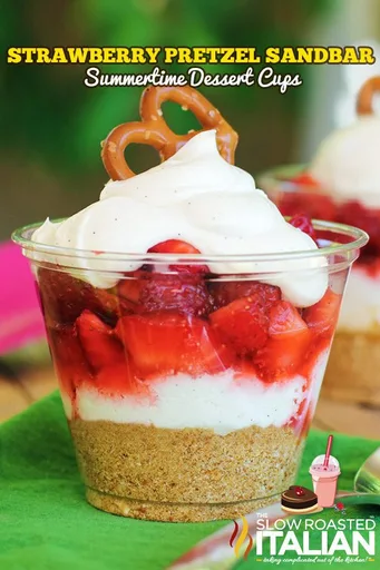 Strawberry Pretzel Salad Cups