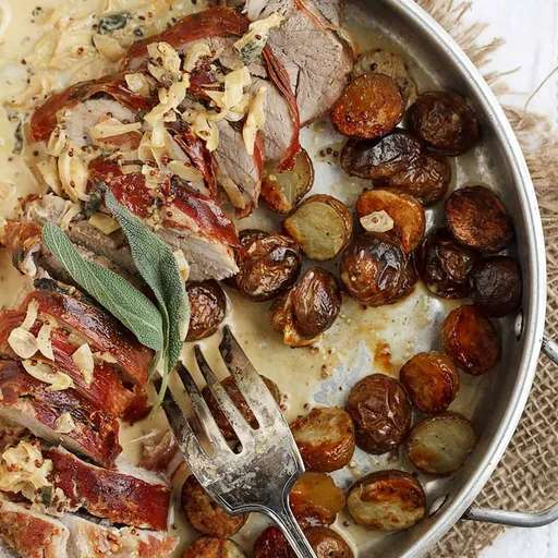 Solomillo de cerdo envuelto en jamón serrano