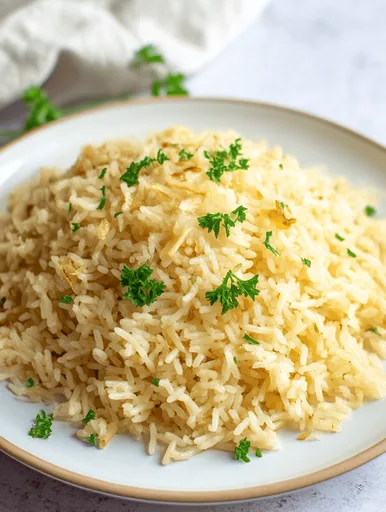Arroz con mantequilla y ajo