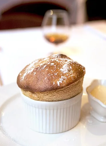 Prune and Armagnac soufflé