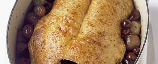John Torode's whole braised duck with olives and shallots