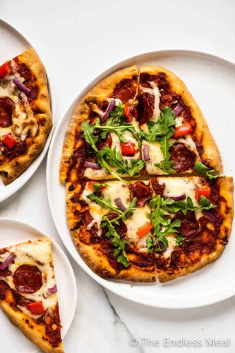 Receta de pizza con pan naan