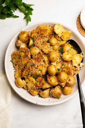 Receta de patatas con costra de parmesano