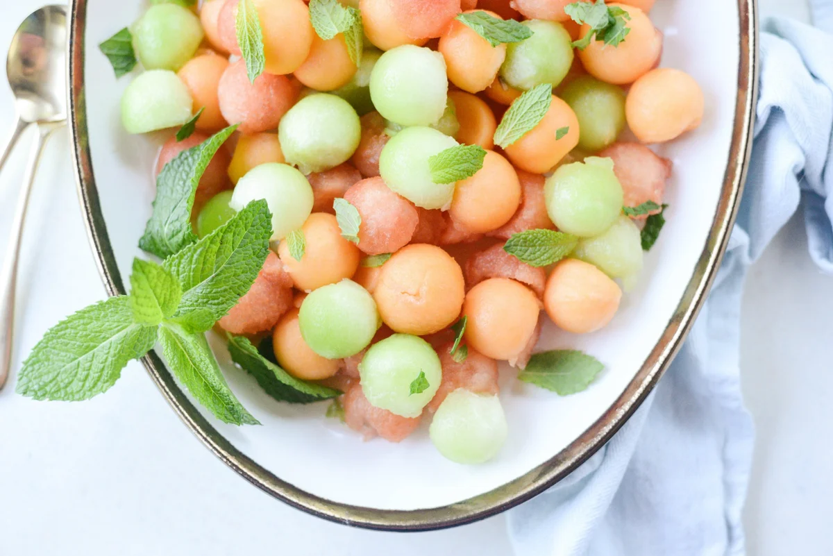 Melon Salad with Honey, Lime and Mint