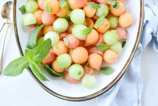 Melon Salad with Honey, Lime and Mint