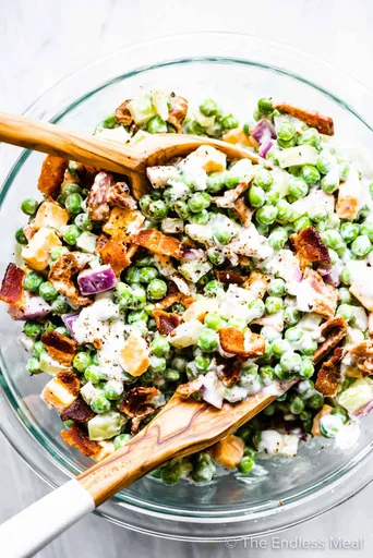 Creamy Pea Salad with Bacon Recipe