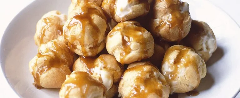 Maple profiterole stacks