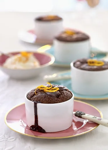 Chocolate orange puddings