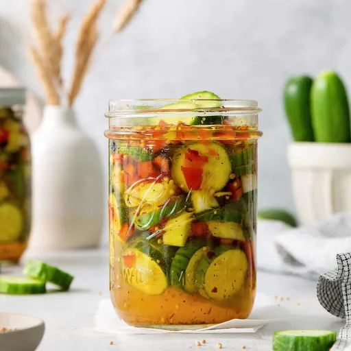 Sweet & Spicy Refrigerator Pickles