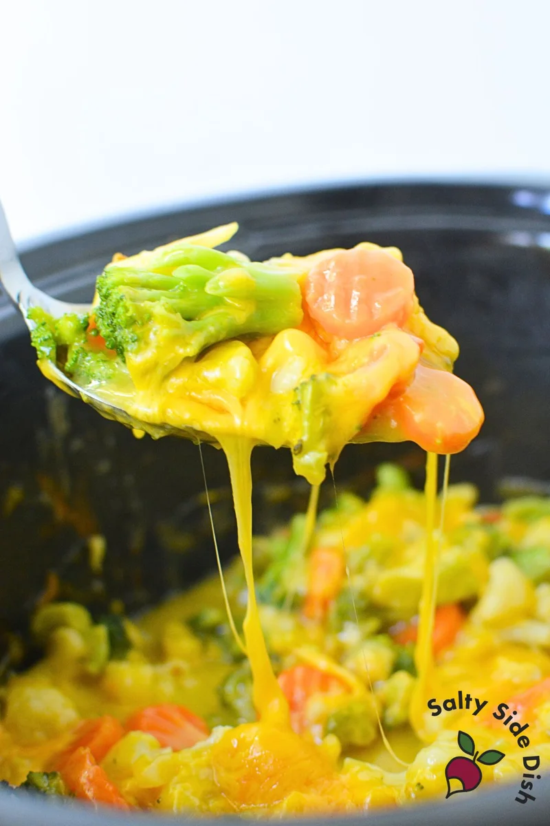 Slow Cooker Cheesy Vegetables (from frozen)