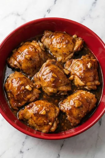 Muslos de pollo a la miel y ajo en cocción lenta