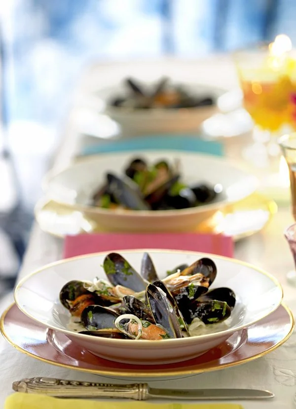 Mussels with cider cream