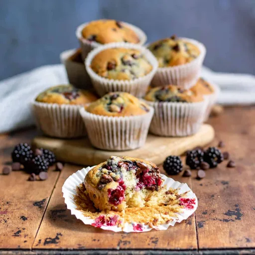 Blackberry Muffins with Chocolate Chips