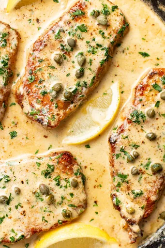 Chuletas de cerdo a la piccata