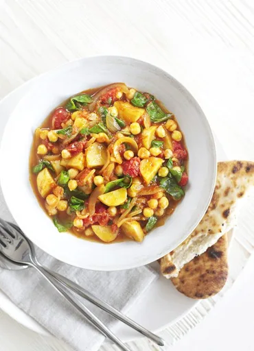 Chickpea and spinach curry