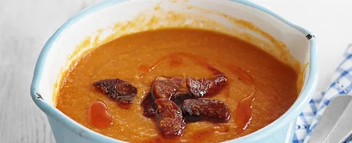 Chorizo and red lentil soup