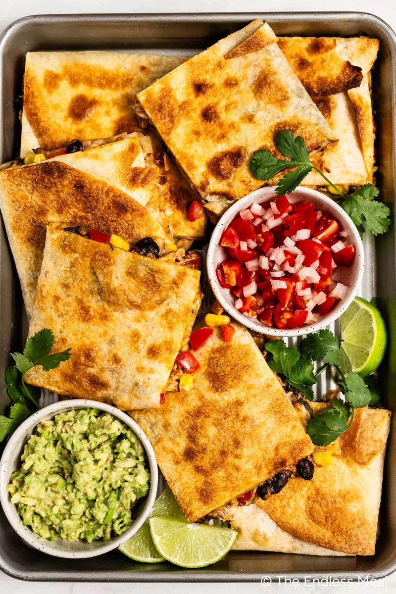 Receta de quesadillas a la bandeja