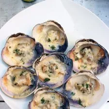 Parmesan clams with El Yucateco sauce