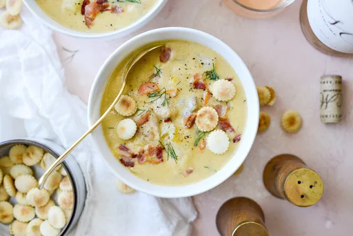 Sopa cremosa de salmón