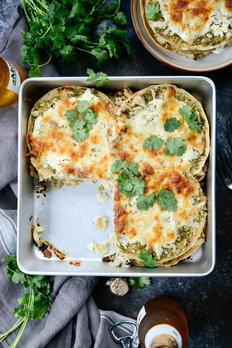 Salsa Verde Chicken Tortilla Casserole