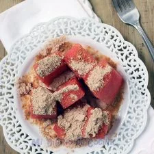 Watermelon with toasted flour