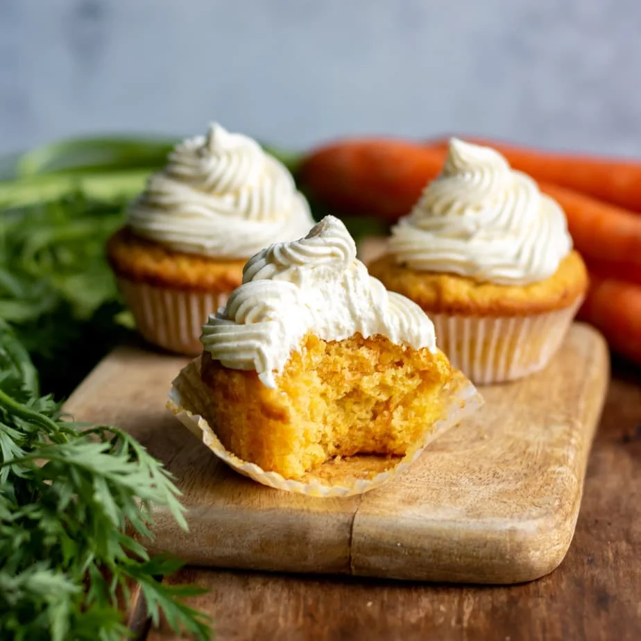 Carrot Cupcakes with Orange Icing