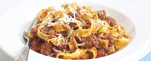 Pappardelle with sausage, fennel and red wine