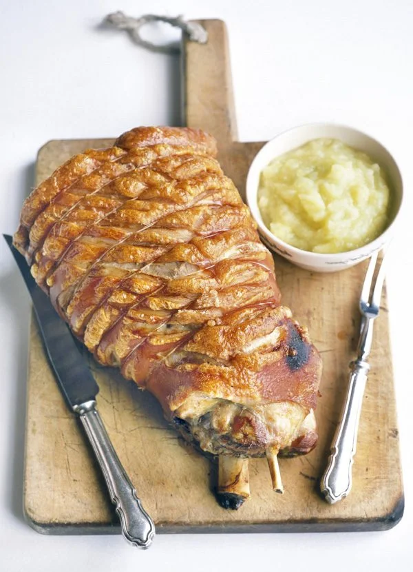Roast leg of pork with perfect crackling and ambrosia