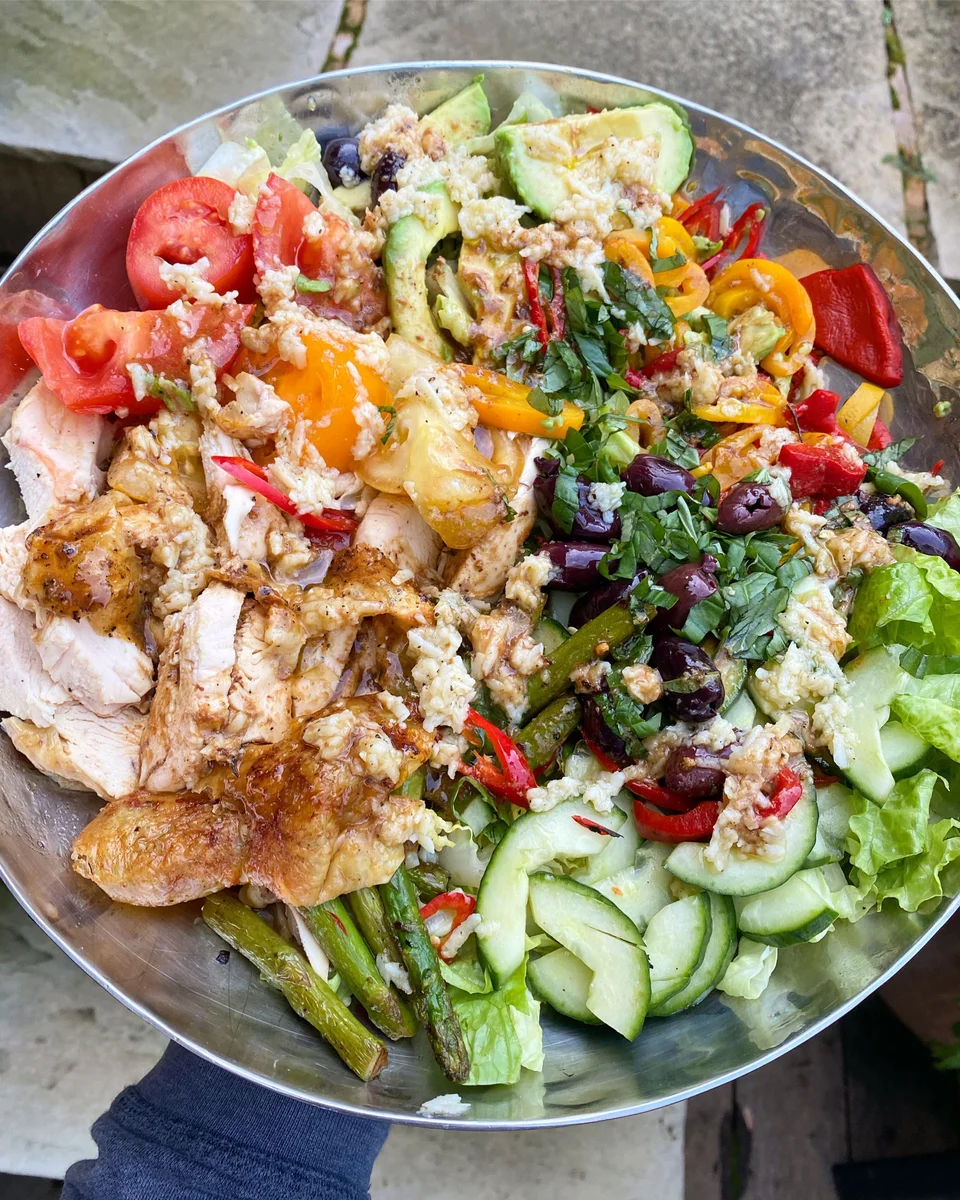 Roast Chicken Salad with Gravy Dressing