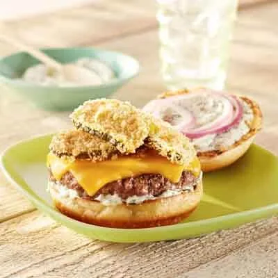 Fried Pickle Cheeseburger