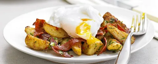 Chorizo hash with poached egg