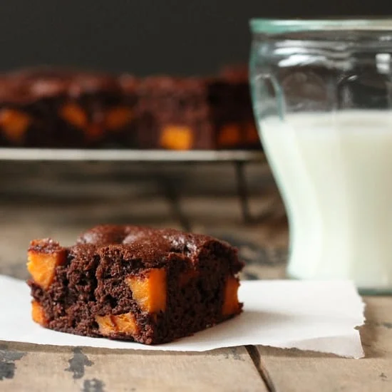 Coconut Oil Brownies with Maple Roasted Sweet Potato