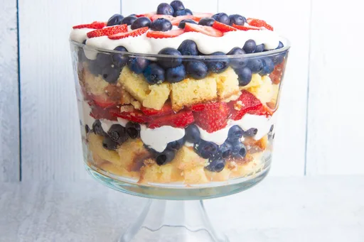 Red, White, and Blue Berry Trifle