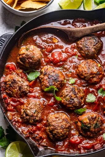 Tex-Mex Meatballs in Spicy Chipotle Tomato Sauce