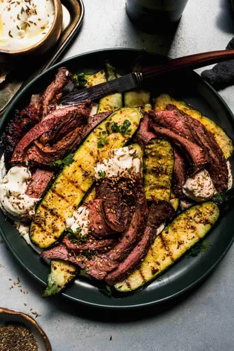 Grilled Steak and Zucchini