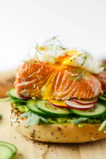 Hot Smoked Salmon Avocado Bagel