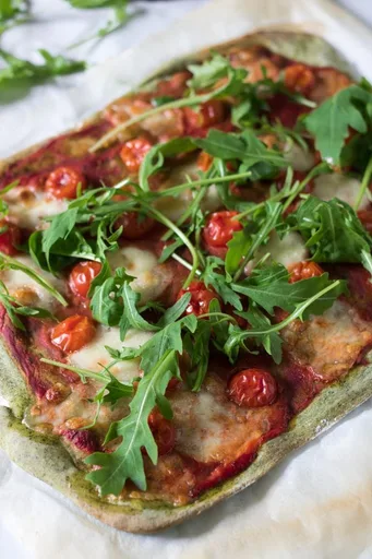 Masa de pizza de espinacas